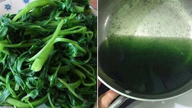 Nước luộc chuyển màu xanh đậm, có phải rau muống nhiễm chì?-1