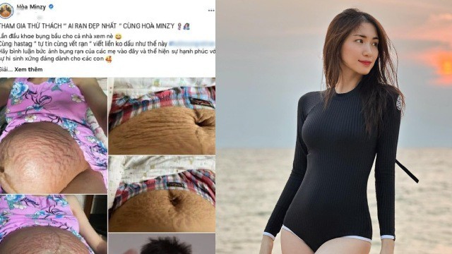 Con trai Bo thúi hơn 4 tuổi, vết rạn trên bụng của Hòa Minzy vẫn như còn y nguyên-3