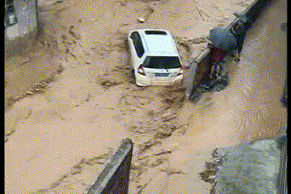 Clip: Người dân đổ xô đi bắt cá trên đường phố ngập lụt do mưa lũ-1