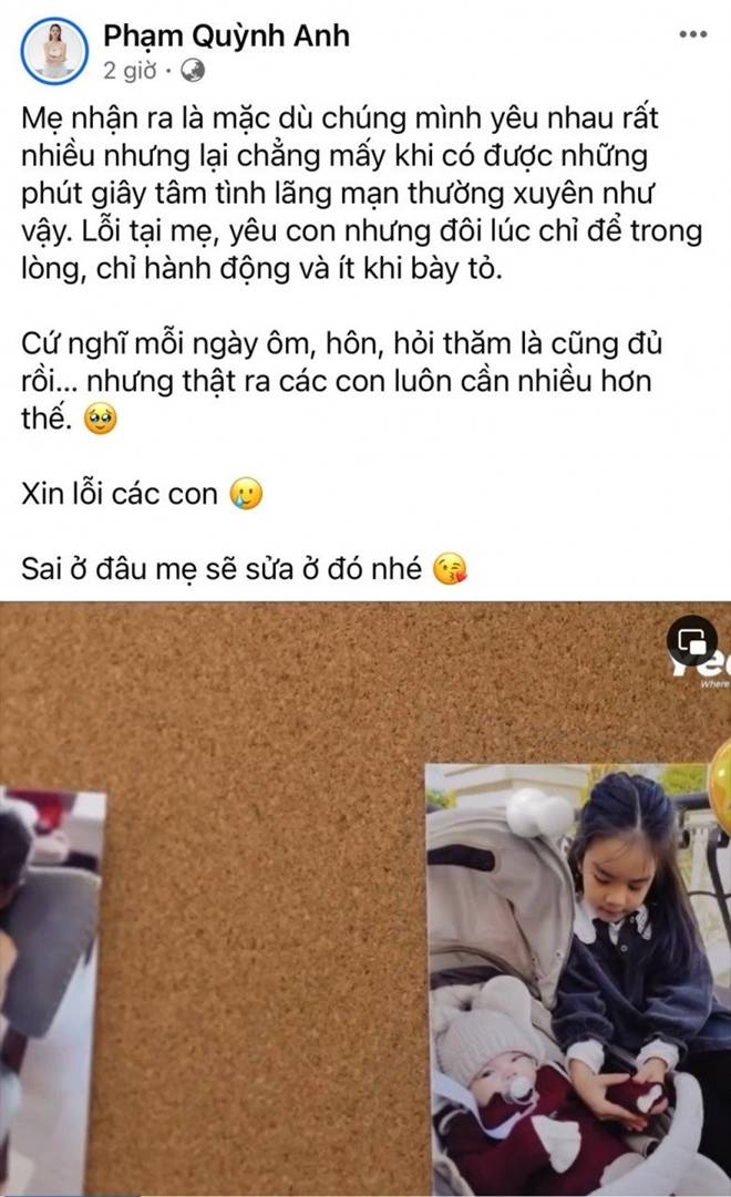 Phạm Quỳnh Anh nức nở xin lỗi con gái chung với ông bầu Quang Huy, hứa sai ở đâu sẽ làm lại ở đó-2