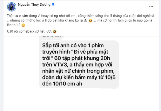 Vợ tiền vệ đội tuyển Việt Nam khoe được mời diễn vai chính phim giờ vàng VTV nhưng lại không thể tham gia vì một lý do-1