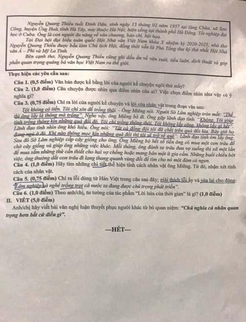 Xôn xao đề Văn cuối kỳ lớp 10 dài 3 mặt A4, đọc 30 phút không xong, đến sinh viên sư phạm còn than sao kinh khủng thế-3