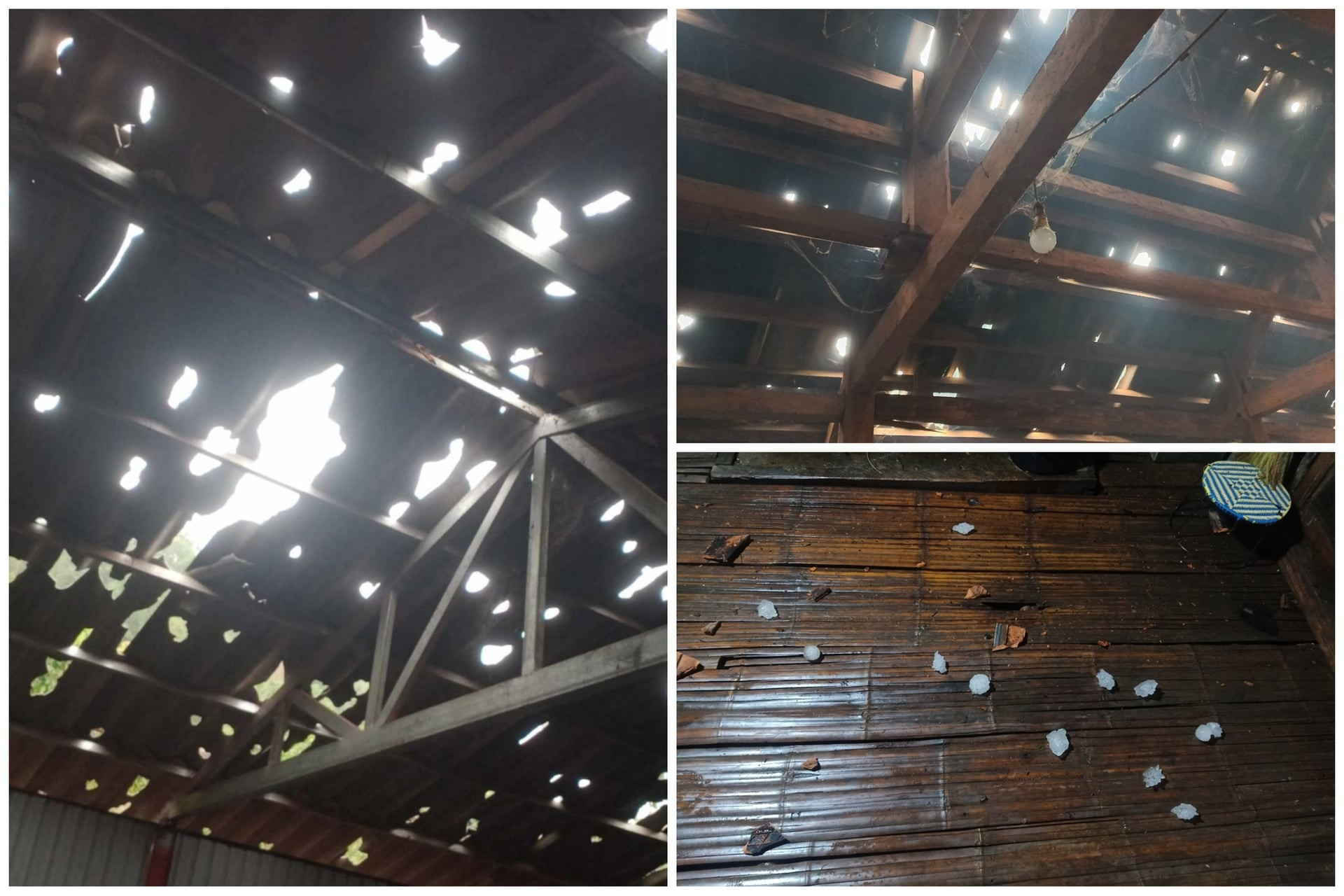 Mưa đá trút xuống Sơn La, hạt to bằng nắm tay, xuyên thủng mái nhà-2