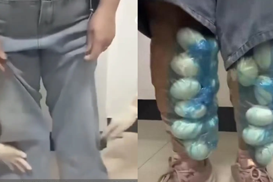 Phát hiện nữ du khách có dáng đi lạ, hải quan chặn lại kiểm tra: Vừa kéo ống quần lên, ai thấy cũng sốc!