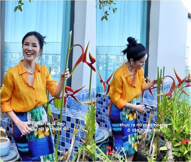 Diva Hồng Nhung cắt hoa vào cắm trong penthouse khu nhà giàu, dân mạng bình luận Nhìn điêu quá-1