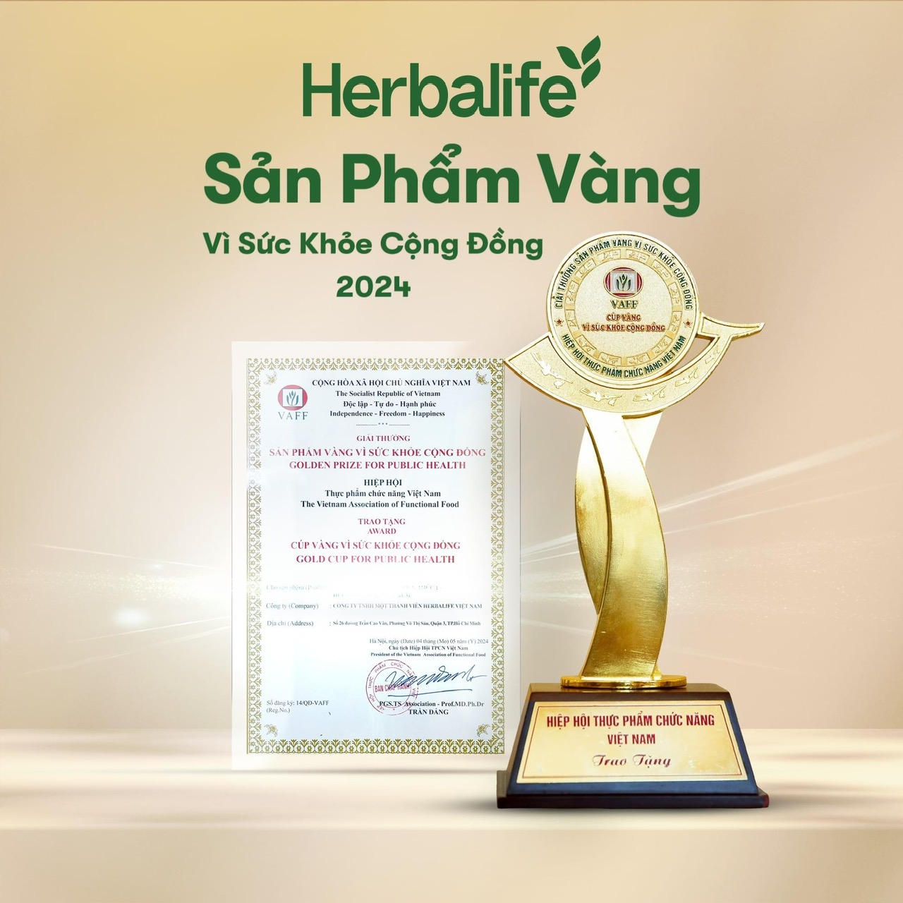 Herbalife Việt Nam đạt giải ‘Cúp vàng vì sức khoẻ cộng đồng 2024’-1