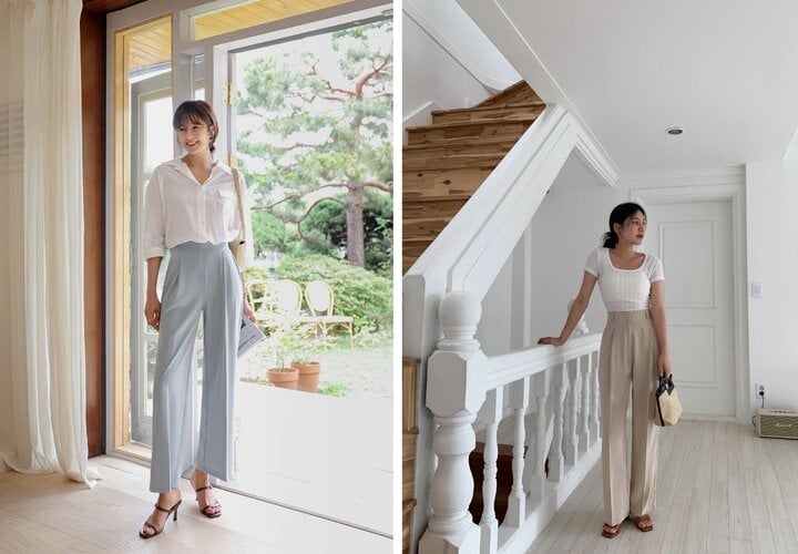 Kiểu quần ống rộng được ưa chuộng đầu hè của chị em công sở-2