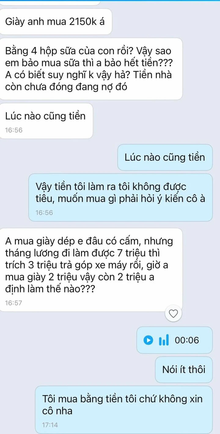 ​​​​​​​ Dân mạng tranh cãi chuyện ‘lương chồng 7 triệu đồng nhưng mua giày 2 triệu’-1