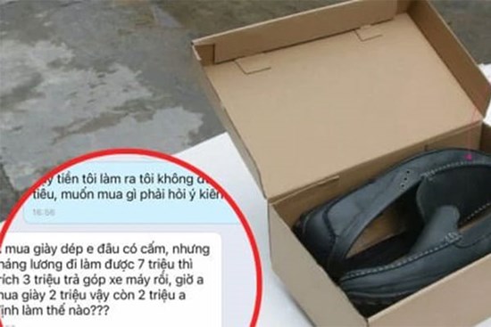 ​​​​​​​ Dân mạng tranh cãi chuyện ‘lương chồng 7 triệu đồng nhưng mua giày 2 triệu’
