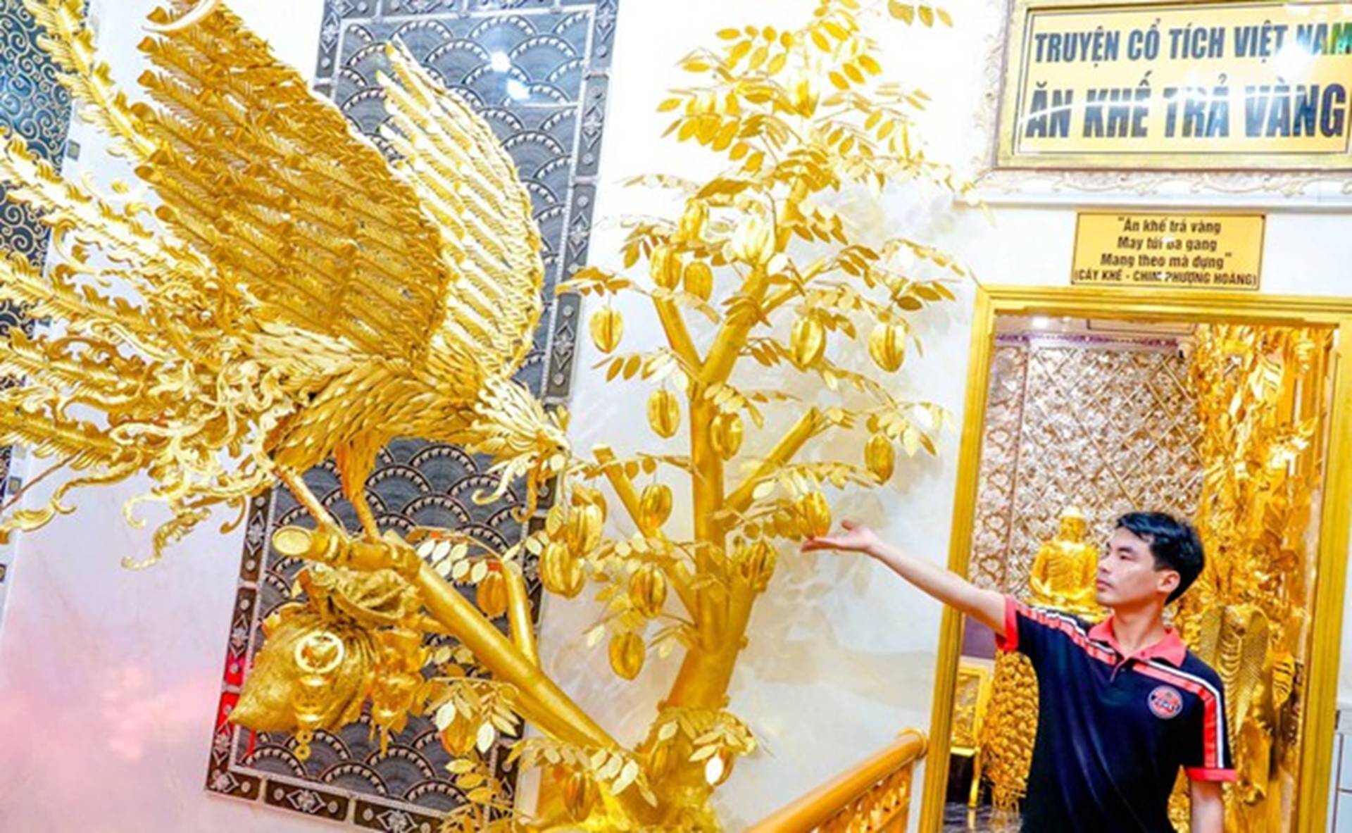 Lóa mắt với ngôi nhà dát vàng ở Cần Thơ: Du khách nghi ngờ không phải vàng thật, gia chủ tung chiêu khẳng định sự thật về tác phẩm của mình-14