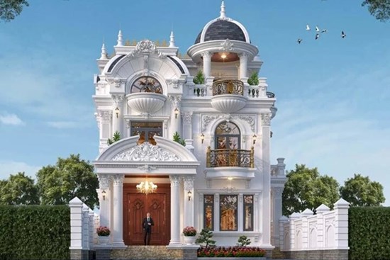 Mẫu thiết kế nhà 3 tầng tân cổ điển sang trọng và đẳng cấp