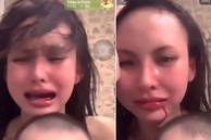 Lâm Minh miệng chảy máu, ôm con khóc trên livestream