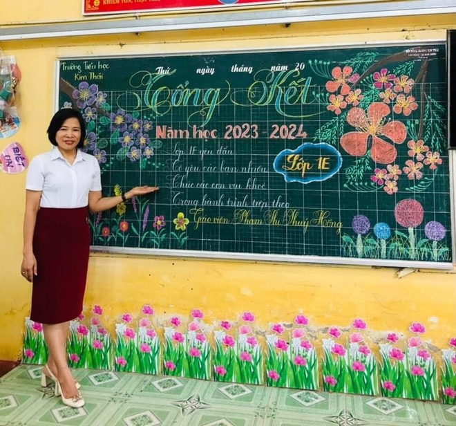 Giáo viên khoe tài trang trí bảng đẹp như tranh vẽ gây bão mạng-2