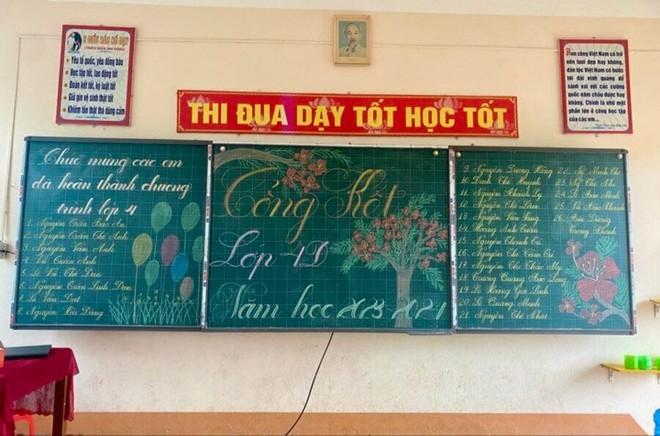 Giáo viên khoe tài trang trí bảng đẹp như tranh vẽ gây bão mạng-10