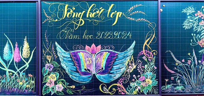 Giáo viên khoe tài trang trí bảng đẹp như tranh vẽ gây bão mạng-7