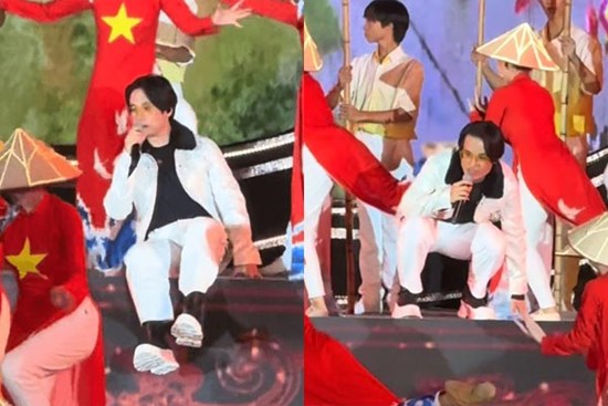 Clip: Hà Anh Tuấn đang hát thì bị tụt huyết áp, suýt ngất xỉu trên sân khấu