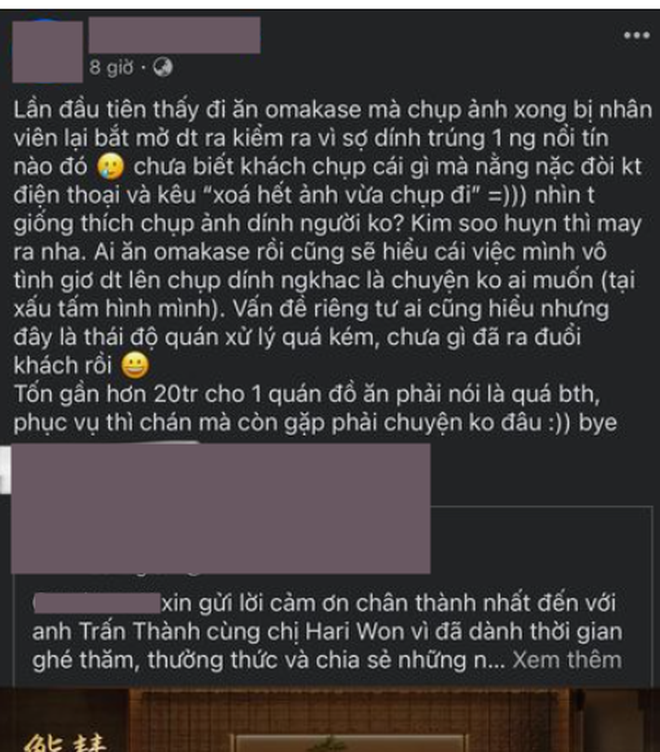 Trấn Thành lại bị dính vào ồn ào muốn riêng tư, khách ăn cùng nhà hàng bị yêu cầu xóa ảnh: Chuyện gì đây?-1