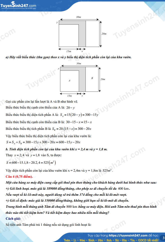 Dưới đây là gợi ý đáp án đề thi môn Toán vào 10 năm 2024 TP.HCM.-5