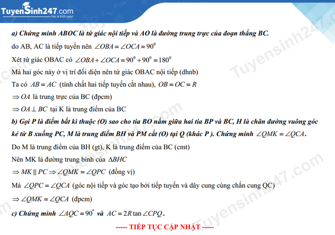 Dưới đây là gợi ý đáp án đề thi môn Toán vào 10 năm 2024 TP.HCM.-8