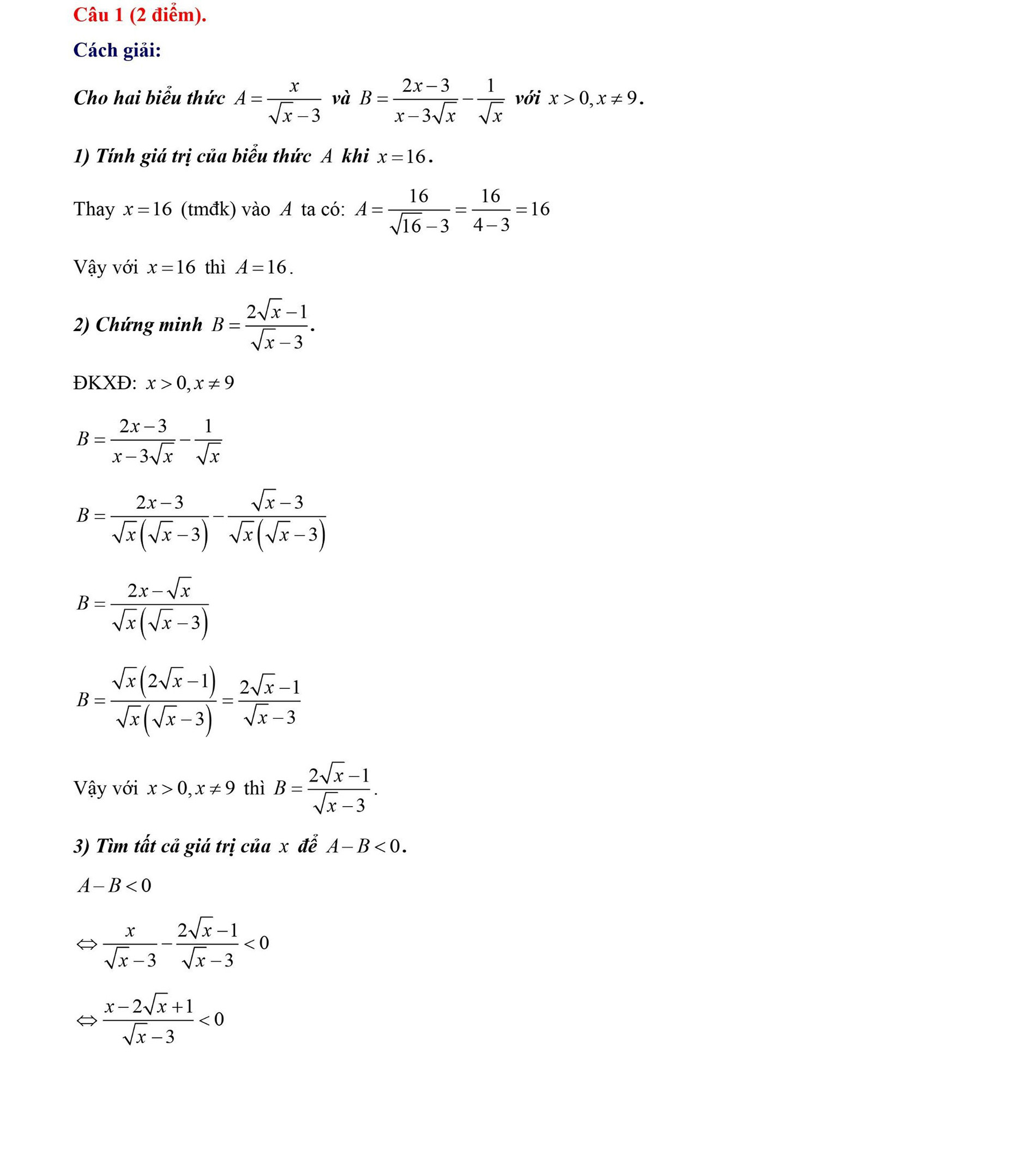 Đáp án tham khảo môn Toán thi lớp 10 Hà Nội năm 2024-2