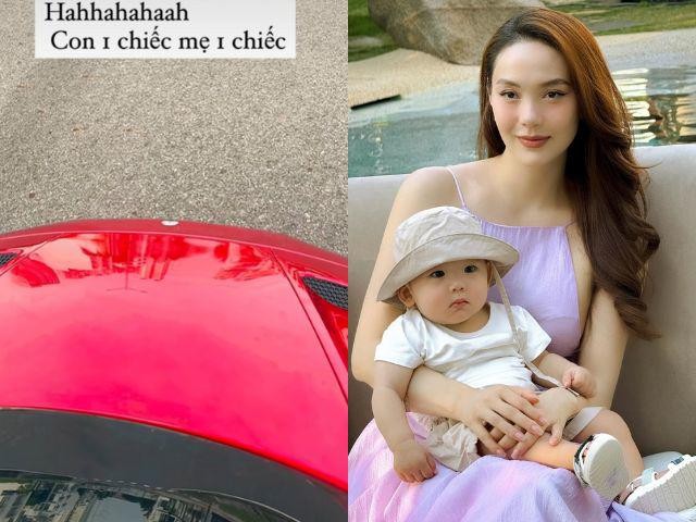 Minh Hằng làm vợ đại gia vẫn chăm con cực khéo: Tự tay làm đồ ăn dặm, nhóc tì chưa đầy 1 tuổi đã có ô tô-1