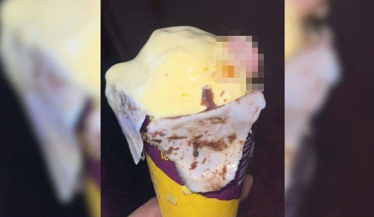 Đặt kem về ăn, người đàn ông kinh hãi khi thấy thứ bên trong-1