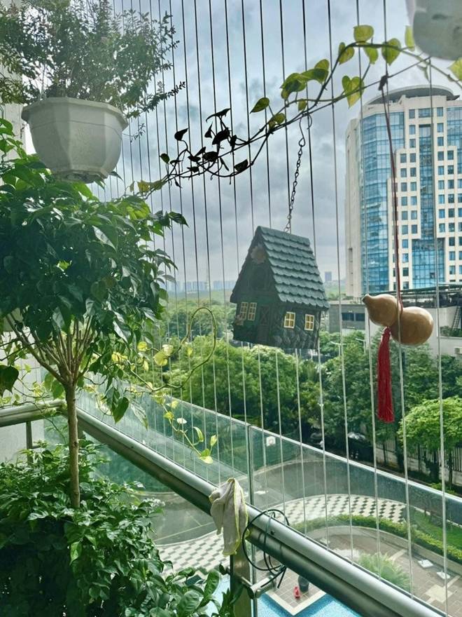 Ban công xanh nhà NSND Tự Long được cả 2 vợ chồng thích thú, bà xã Đại úy còn khoe: View thật tuyệt-9