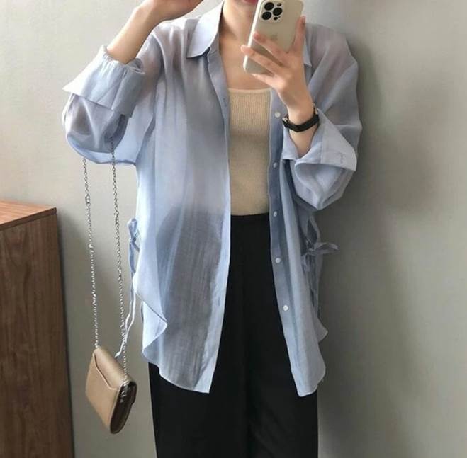 Công thức phối đồ với áo sơ mi voan mỏng cho ngày hè-1