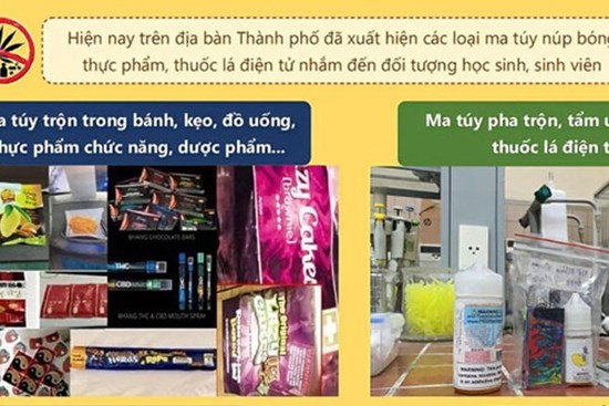 Công an TPHCM cảnh báo ma túy trộn trong thực phẩm, thuốc lá điện tử