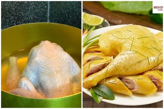 Luộc gà nên đặt úp hay ngửa mới đúng?