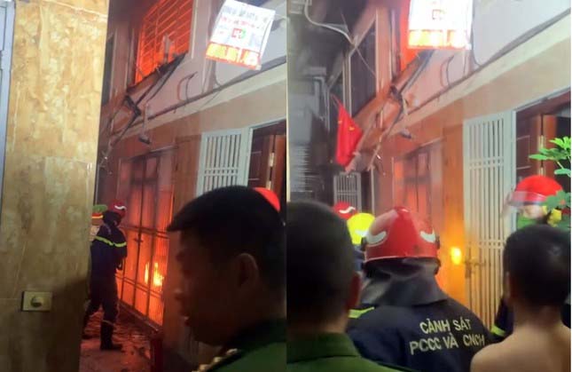 Hà Nội: Cứu một người mắc kẹt trong ngôi nhà 5 tầng xảy ra hỏa hoạn-1