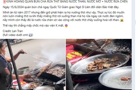 Vụ quán bún chả ở Hà Nội bị tố rửa thịt bằng nước than: Xử phạt chủ quán 3,5 triệu đồng