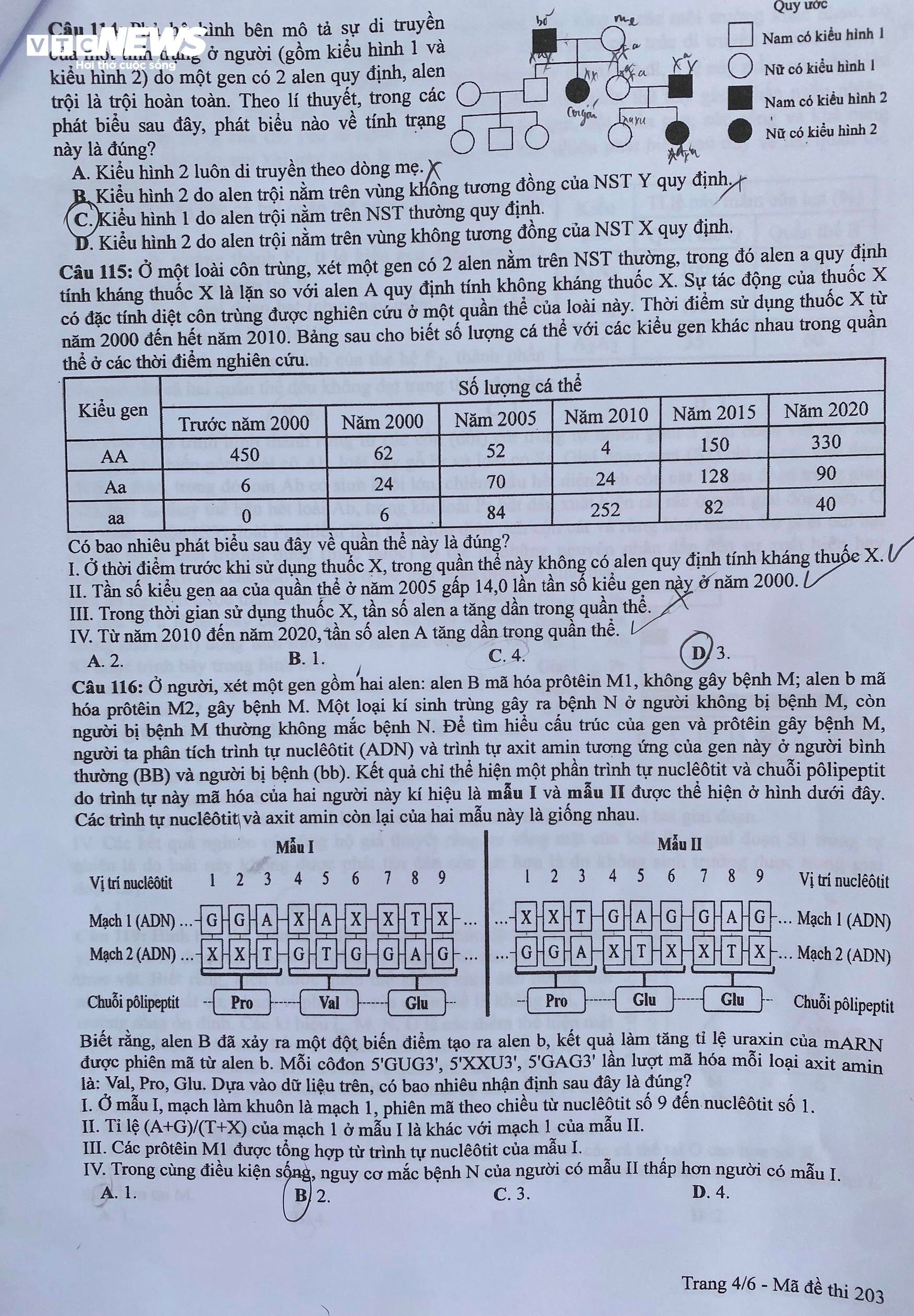 Đề Sinh học thi tốt nghiệp THPT 2024-4