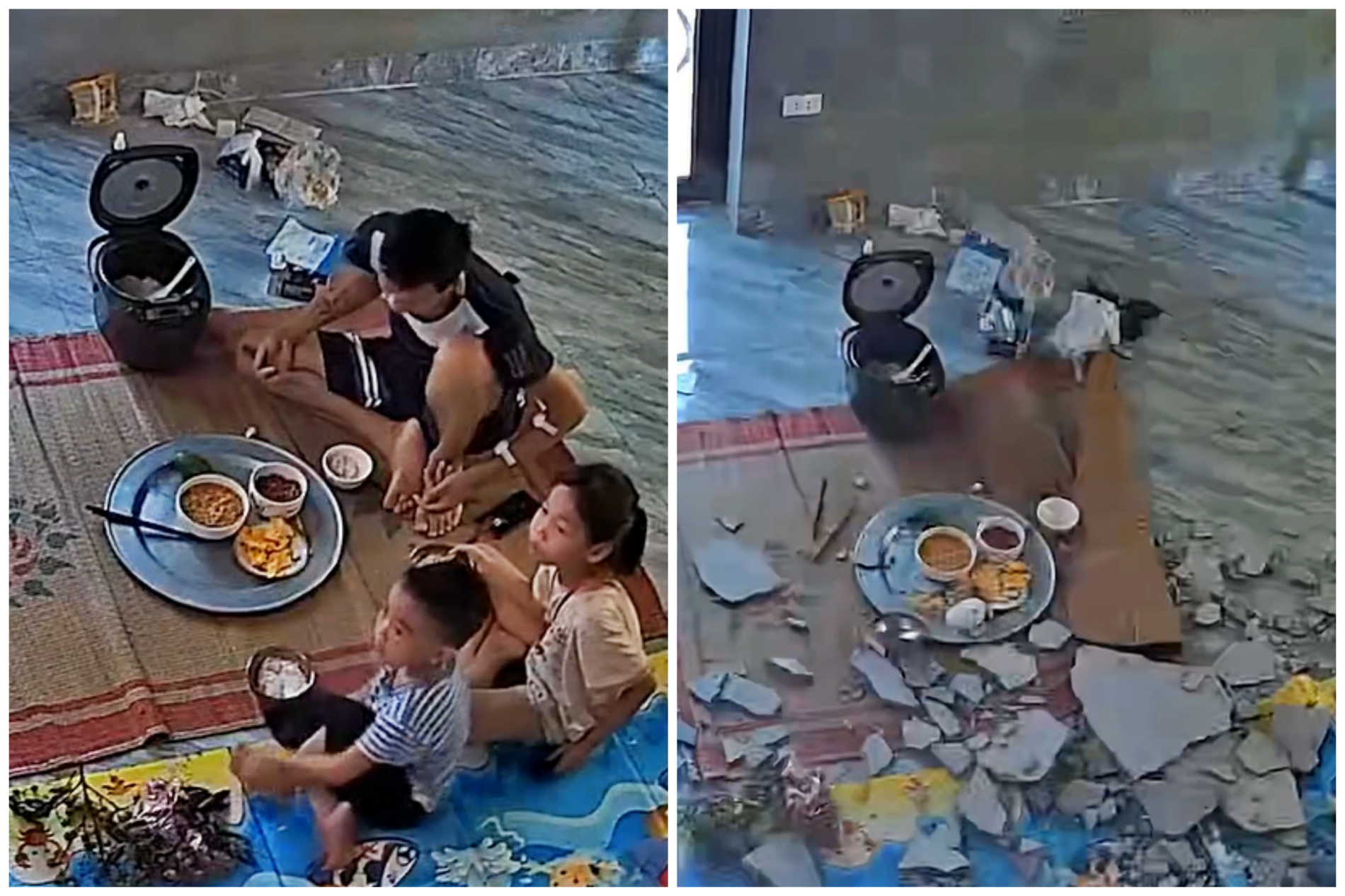 Ông bố Hà Nội kéo 2 con chạy khi trần nhà đổ sập, phía sau là chuyện xót xa-1