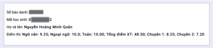 Thủ khoa thi lớp 10 Hà Nội đạt 2 điểm 10-1
