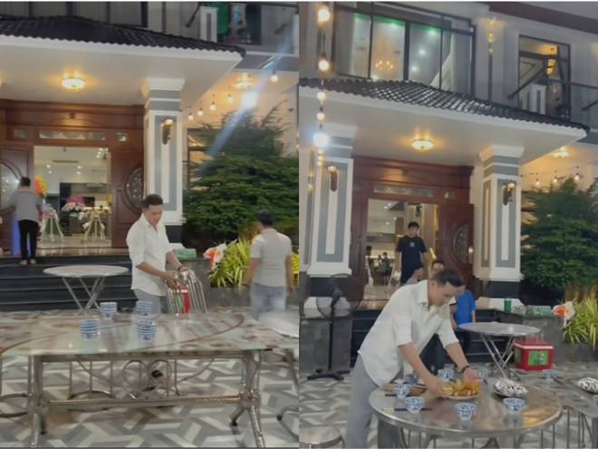 Thanh Đoàn làm sinh nhật cho ba mẹ tại biệt thự tiền tỷ, rể quý Hà Trí Quang chăm chút từng chiếc ghế-2