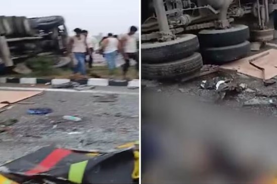 Xe buýt tông trúng xe chở sữa khiến 18 người thiệt mạng