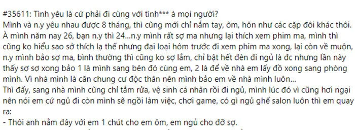 Qua đêm với bạn gái sợ ma nhưng ngủ ở salon, chàng trai bị mỉa là tối cổ-1