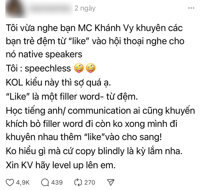 Vướng tranh cãi về khả năng tiếng Anh, Khánh Vy để lại bình luận đầy thuyết phục-1