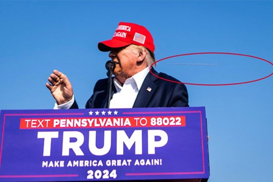 Bức ảnh hiếm về khoảnh khắc viên đạn sượt qua đầu ông Trump