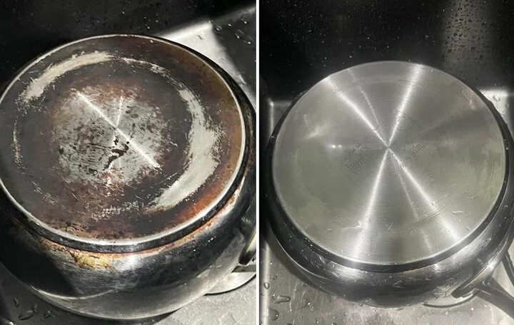 Đu trend tẩy trắng xoong nồi bằng mẻ-1