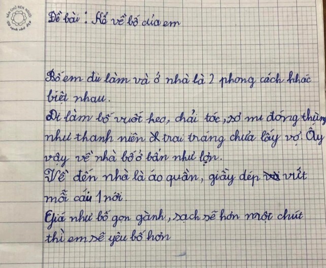 Bài văn bóc phốt” bố của học sinh tiểu học nói lên nỗi lòng của bao bà mẹ, ai đọc cũng xuýt xoa khen-1