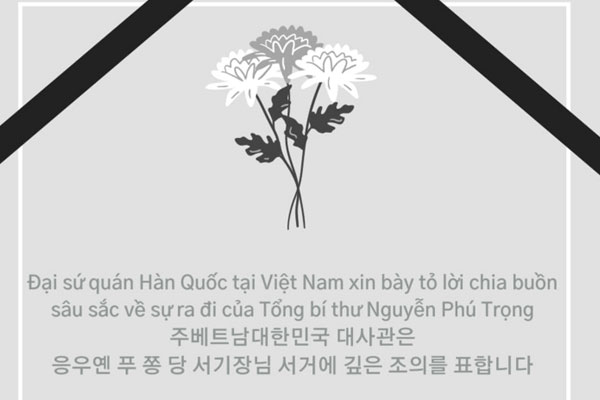 Đại sứ quán nhiều nước tiếc thương sự ra đi của Tổng Bí thư Nguyễn Phú Trọng-2