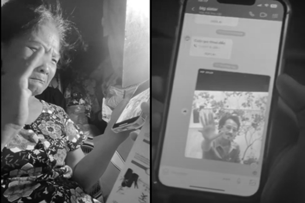 Xúc động clip người mẹ 95 tuổi lo con trai 62 tuổi bị ngã khi tập đi-1