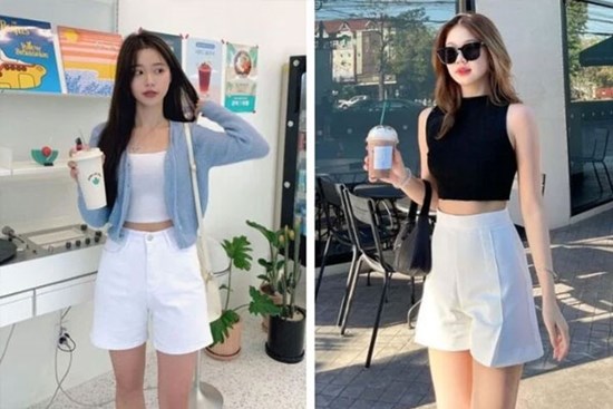 Phối đồ với quần shorts trắng