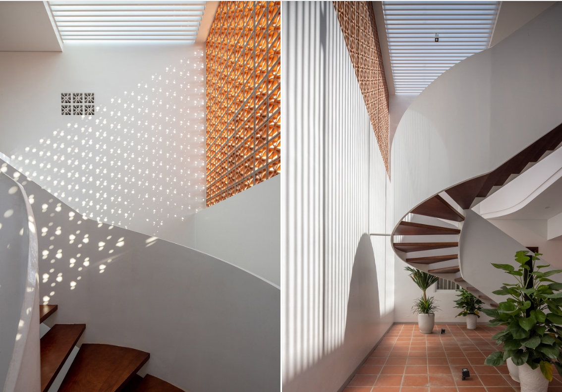 Ấn tượng ngôi nhà ở nông thôn với gạch đỏ, cầu thang trắng xoắn ốc-9