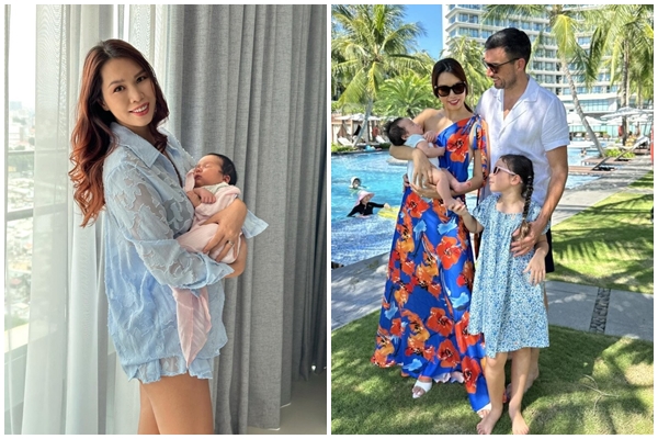 Siêu mẫu Hà Anh tấm tắc vì 2 con lai Tây giống nhau như khuôn đúc, Myla 6 tuổi chủ động chăm em-13