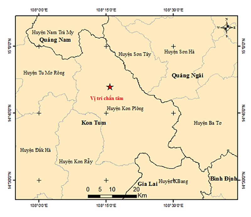 Kon Tum lại xảy ra động đất, có trận mạnh 4.2 độ richter-1