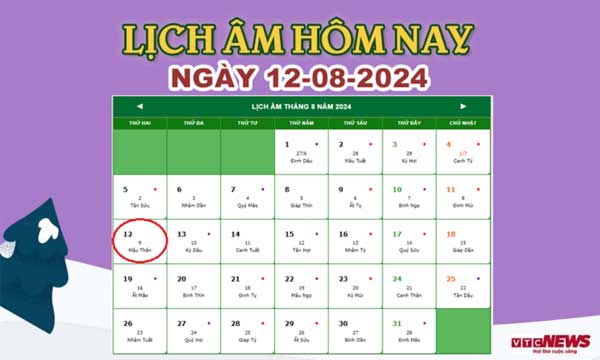 Lịch âm 12/8 - Âm lịch hôm nay 12/8 chính xác nhất - lịch vạn niên 12/8/2024-1