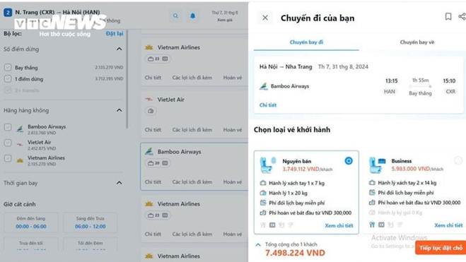 Giá vé máy bay nhiều chặng tăng chóng mặt dịp nghỉ lễ 2/9-2